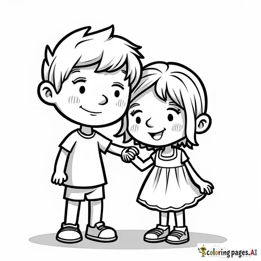 Quero transformar a foto em família em desenho de colorir estilo Cartoon