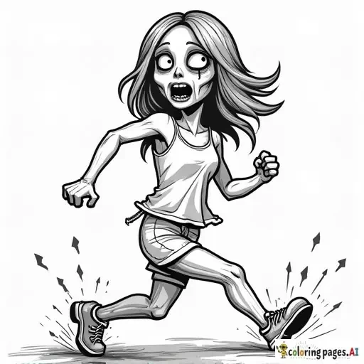 running horny zombie girl NSFW