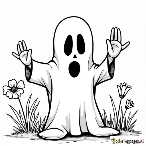 Schattig spookje dat bloemen ruikt 🌸👻