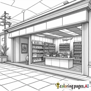 A tridimensional view of a japanese Cozy store,