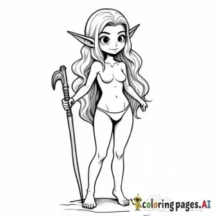 Cute teen elf girl nude, pushing a dildo in her ass