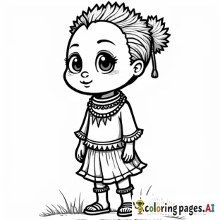 Niños negro vestido de etnia negra africano